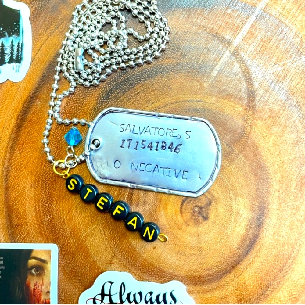 LASTone! NEW Stefan Salvatore tvd military dogtag necklace custom #peacedbyalise